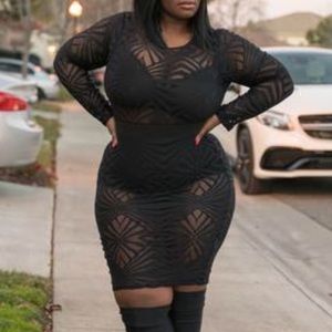 Black sheer / mesh dress